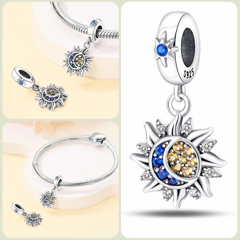 Modne koraliki zawieszki S925 ze srebra próby 925 w stylu klasycznym i romantycznym z motywem żółwia lotosu, odpowiednie do oryginalnej bransoletki DIY na prezent