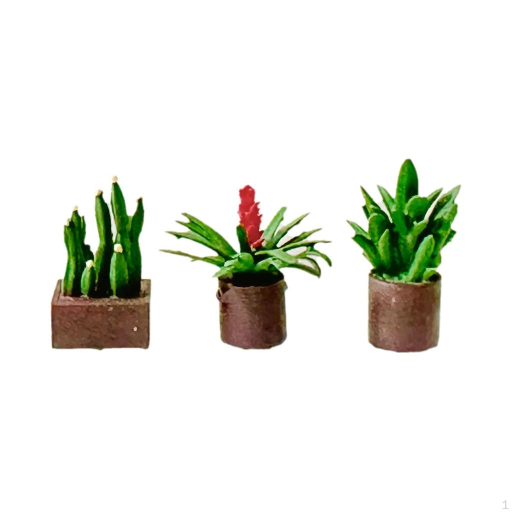 1/64 Miniature Bonsai Plant Mini Potted Flower ,Doll House Flowerpot,Dollhouse Plants