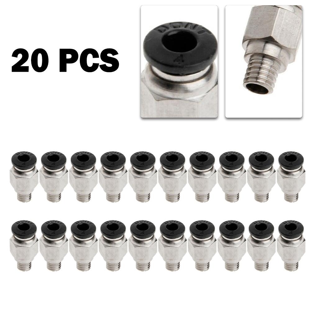 20pcs Pneumatic Fittings PC4-M6 for 4mm PTFE Tube Couplers Pneumatic Connectors Compatible with Pneumatic Systems