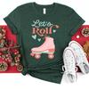Lets Roll Shirt Fun Roller Skate Shirts Retro Summer Kid Tshirt 80s  Kid Tee 90s Kid Tees Women Summer Retro Short Sleeve Tops