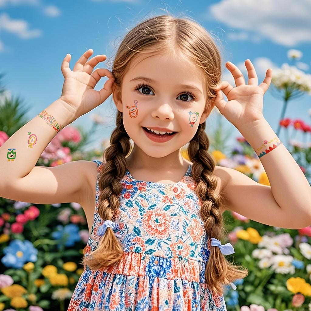 Grenzüberschreitend Beliebt Klein Frisch Erwachsenen Finger Tattoo Aufkleber Wasserdicht Niedlich Kinder Armband Narbenabdeckung