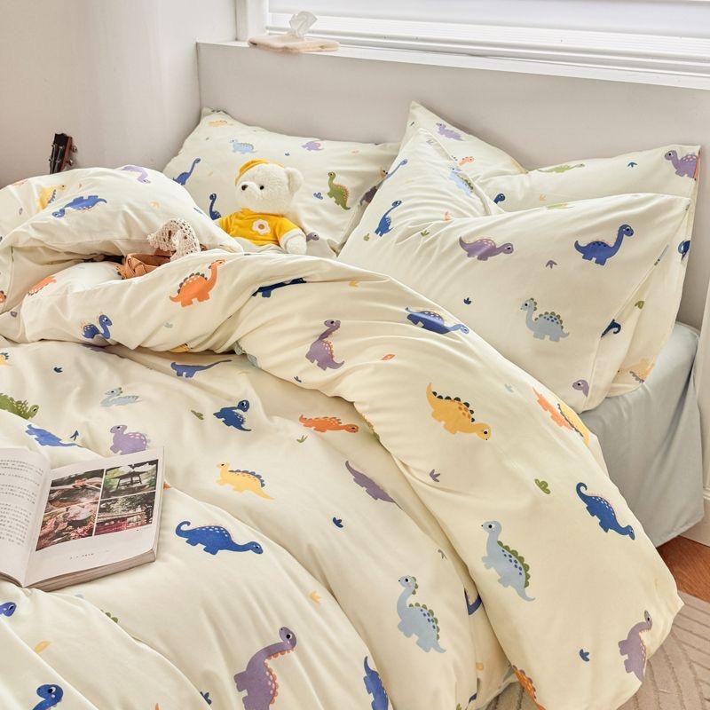 Kids Dinosaur Bedding Sets For Girls Boys  New Single Bed Sheet Set Cartoon Duvet Cover Set Pillowcase Bed Linen No Filler