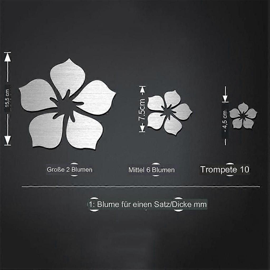 18 Pieces Mirror Wall Stickers, Acrylic Silver Decorative Stickers for Home Decor