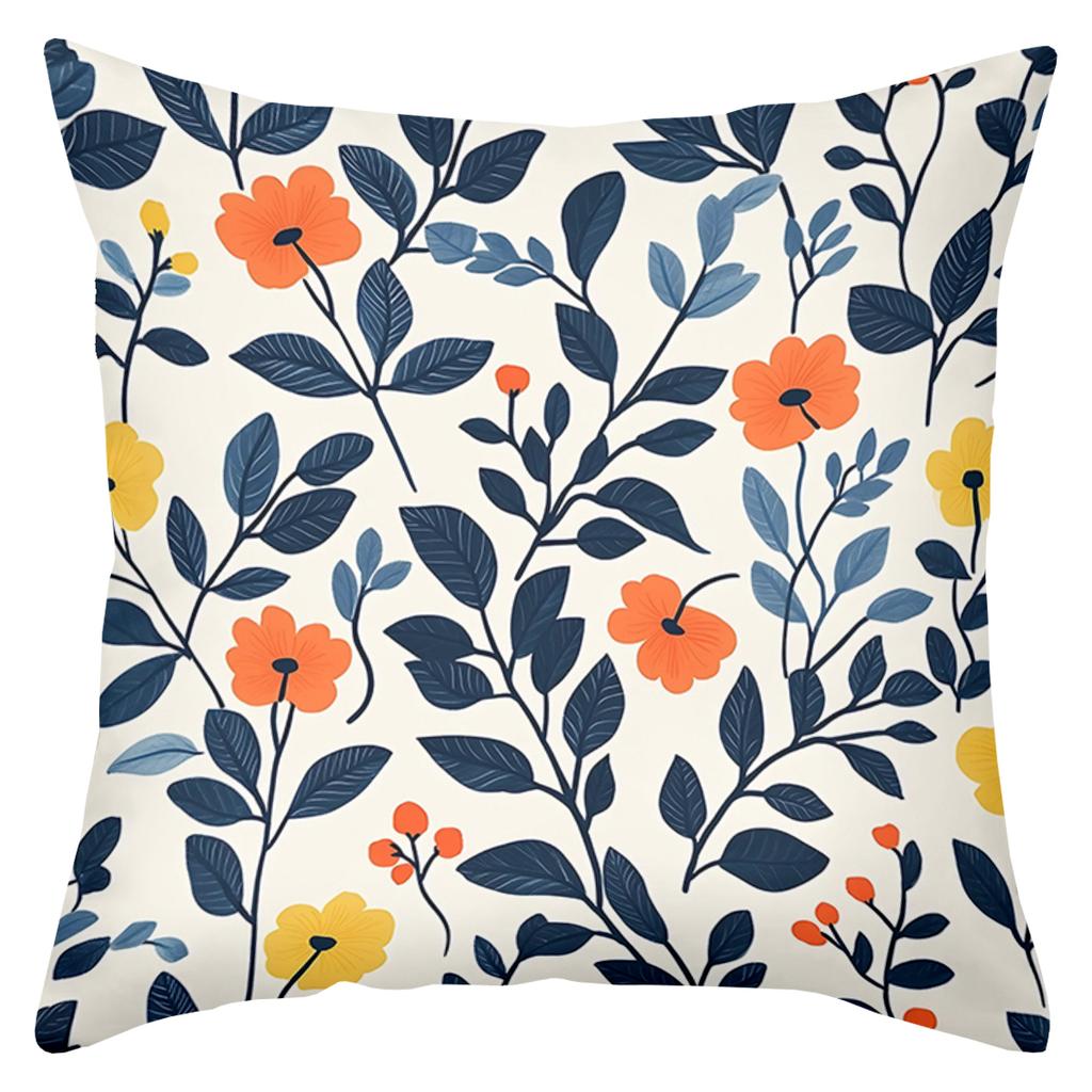 Floral Patterned Throw Pillows For Home Decor Polyester Pillowcase, Sofa Decorative Cushion Cov Headboard Pillow