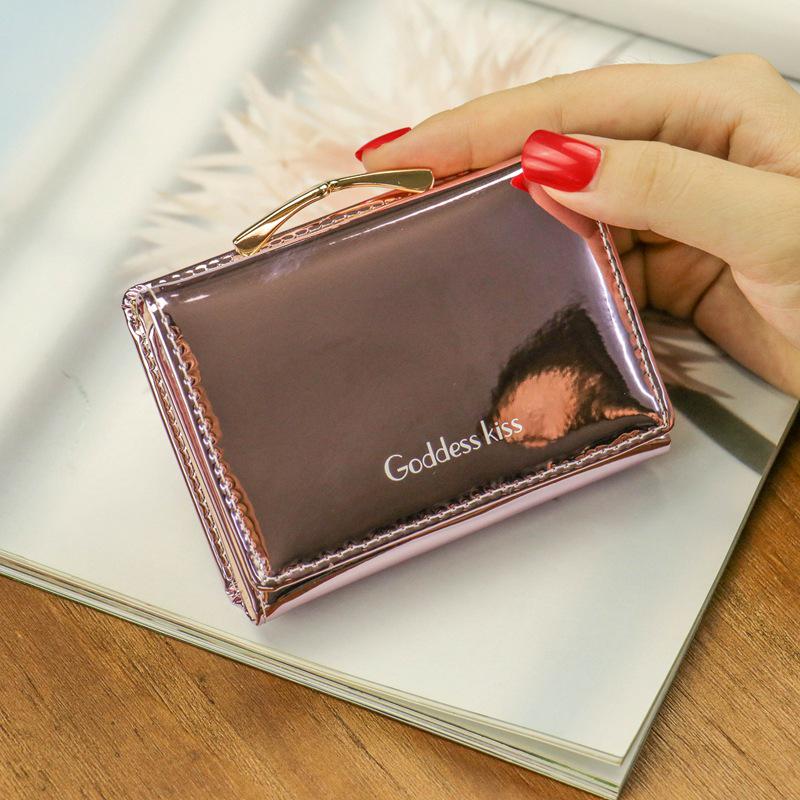 Neueste Laser-Geldbörse Damen Kurz Pu-Leder Portemonnaie Damen Clutch Große Kapazität Reißverschluss-Taschen Handy Carteras Para Mujer Monederos