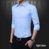 Men's Slim Fit Long Sleeve White Shirt - Autumn Trendy Korean Style Formal Wear