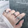 Dark Vintage Vintage Star Cross Open Ring Hip Hop Punk Niche Design Stacked Personality Ring Woman