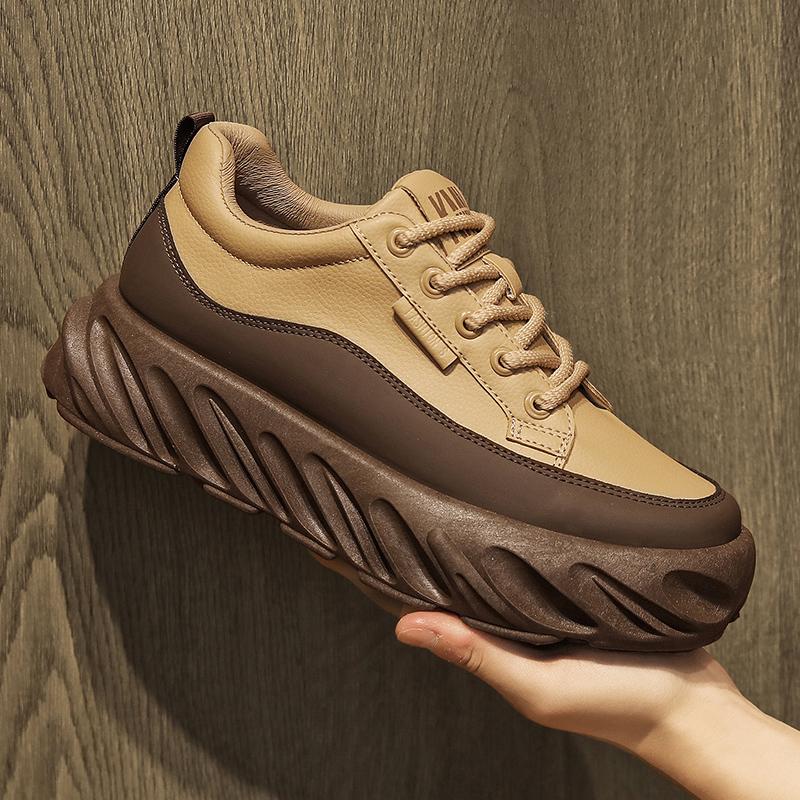 

Outdoor Running Sneakers 44 Thick Sole Four Seasons Sports Shoes Man 2024 Trend Spring Hot Sale Men s Casual Fashion Comfortable 39 коричневий