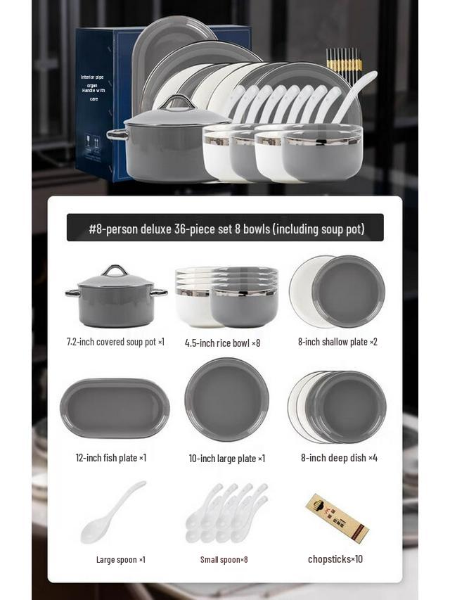 Mode Lanka High-Temperature Underglaze Ceramic Dinnerware Set