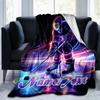 1PC Custom Name Neon Hockey Player Art outdooor Flannel blankets Throw Blanket All-Season Throw Gift Bedspread for Couch, Bed, Camping Holiday Birthda