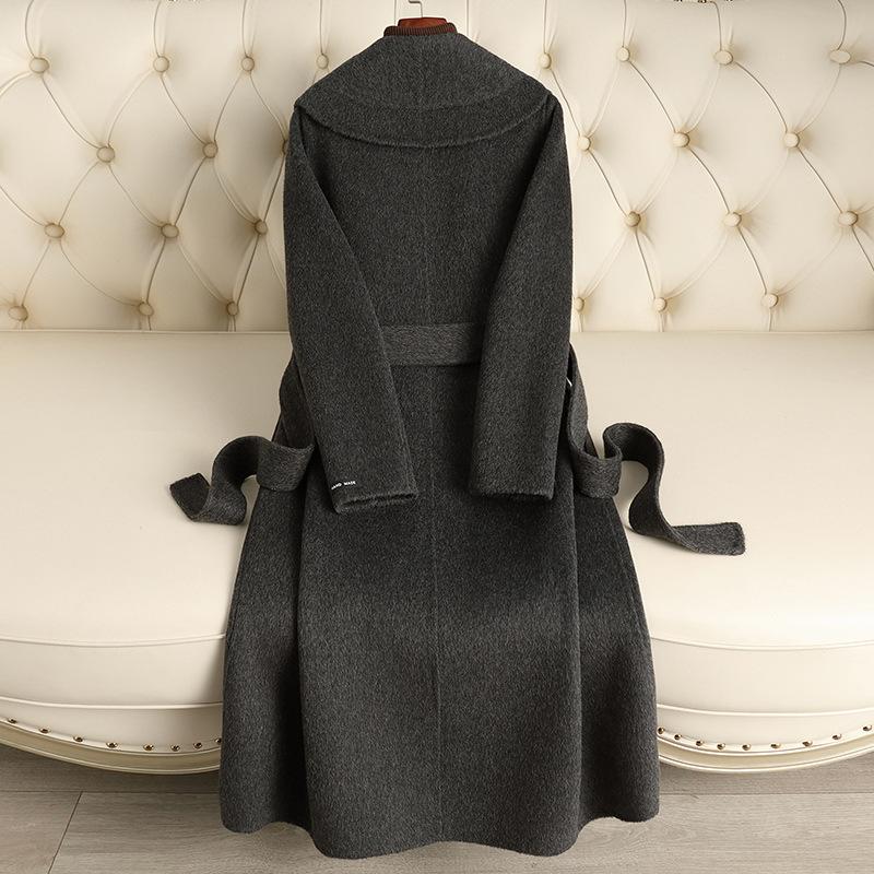 Double-sided Wool Coat Women's Autumn and Winter New Large Lapel Slim and Thin High-end Woolen Coat