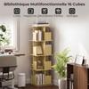 Rotating Bookshelf, 360 Degrees, 4 Shelves, 39 x 39 x 128.3 cm, Oak