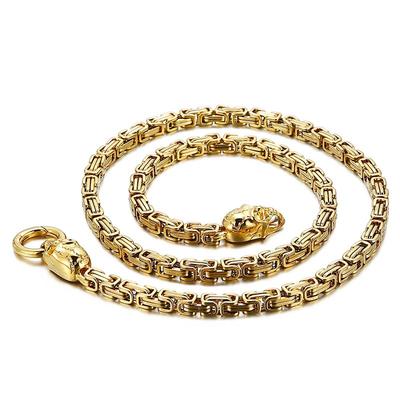 Collar para hombre Acero inoxidable Amuleto Cadena Cadena gótica Decoración de hueso Joyería Accesorio
