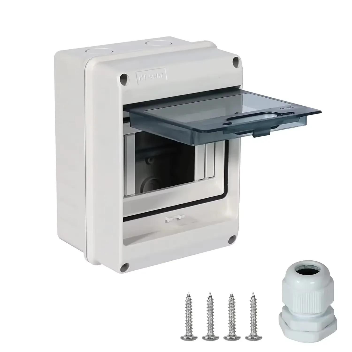 

Distribution Box HT Series Junction Box 5/8WAY PC Plastic IP65 Waterproof Fuse Boxes with Terminal DIN Rail for Outdoor Garden