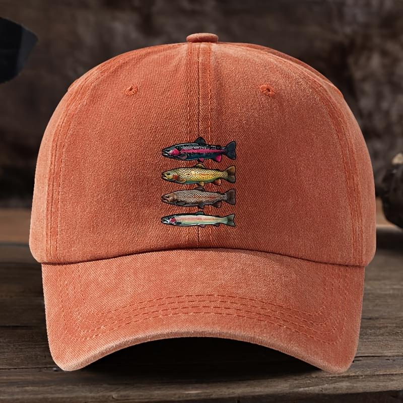 1pc Leisure Printed Baseball Cap for Women,Colorful Fish Design,Stylish Versatile Snapback Hat for Outdoor Activities Dailywear