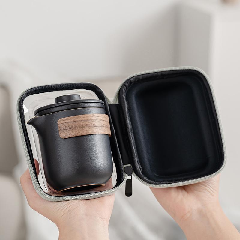 Simple Kung Fu Tea Set Big Talk and Travel Tea Set Kuaike Cup Portable Bag Ceramic Portable Outdoor One Pot Four Cups