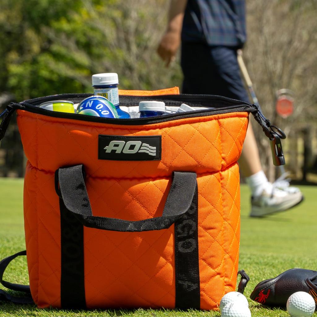 AO Coolers 9 Pack Quilted Canvas Soft Cooler Tangerine Lightweight Cooler Box Cooler Bag Japanese 5 Year 8.5L (Authentic Product) [Authentic Warranty]