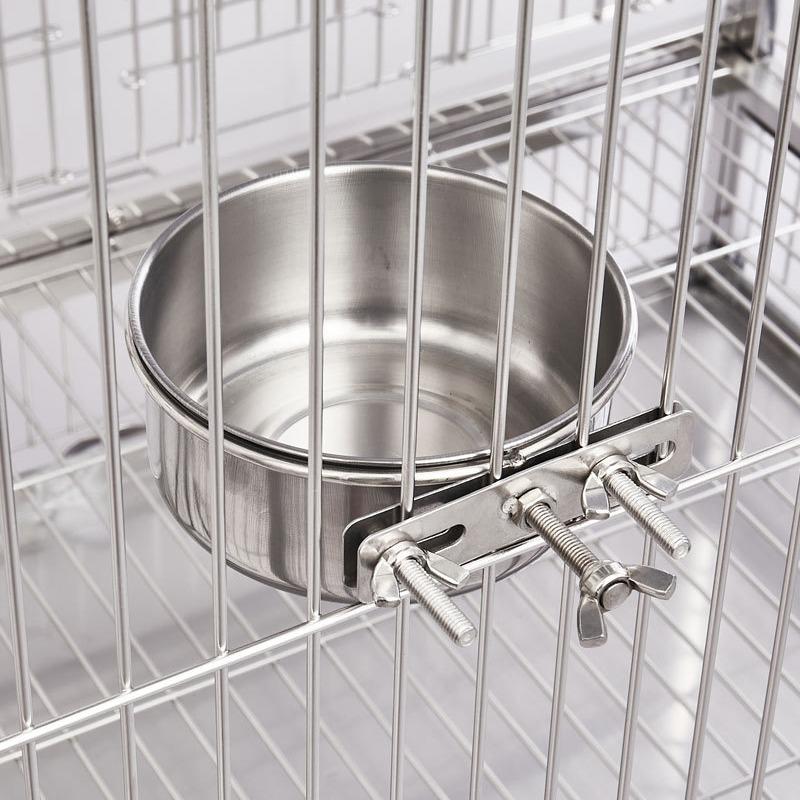 Stainless Steel Anti-Spill Hanging Pet Food Bowl for Cats & Dogs