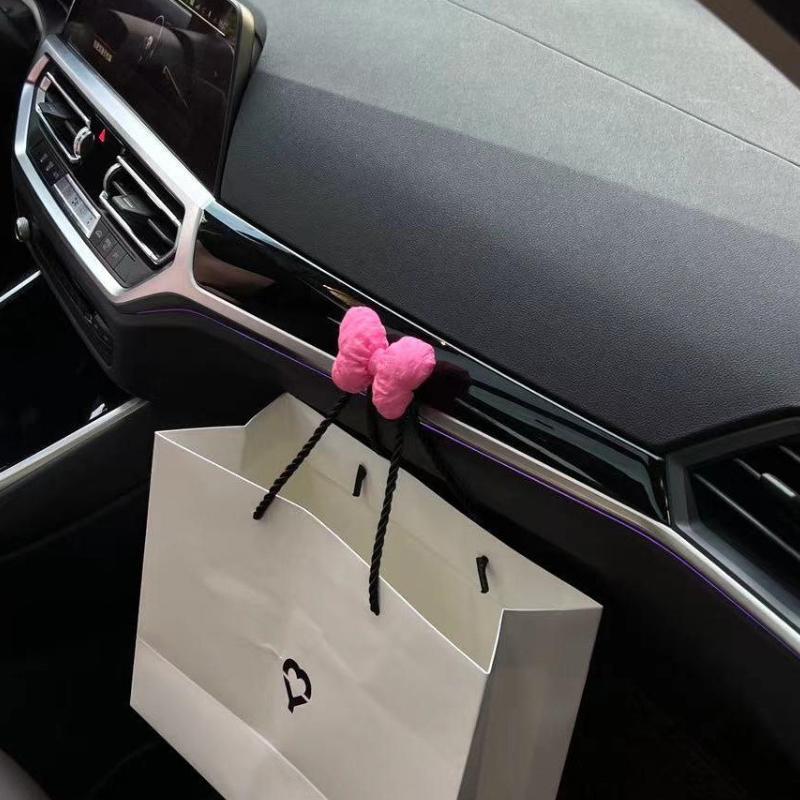 Car Hooks Cute Invisible Bow Decorations Center Console Decorations And Interior Screen Decorations