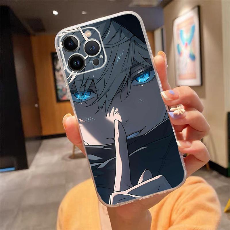 

Satoro Gojo Jujutsu Kaisen Phone Case For iPhone 17 Pro Max Air 16 15 14 13 Pro Max 15 16 Pro 15Plus 16E Silicone Cover iphone 15Plus