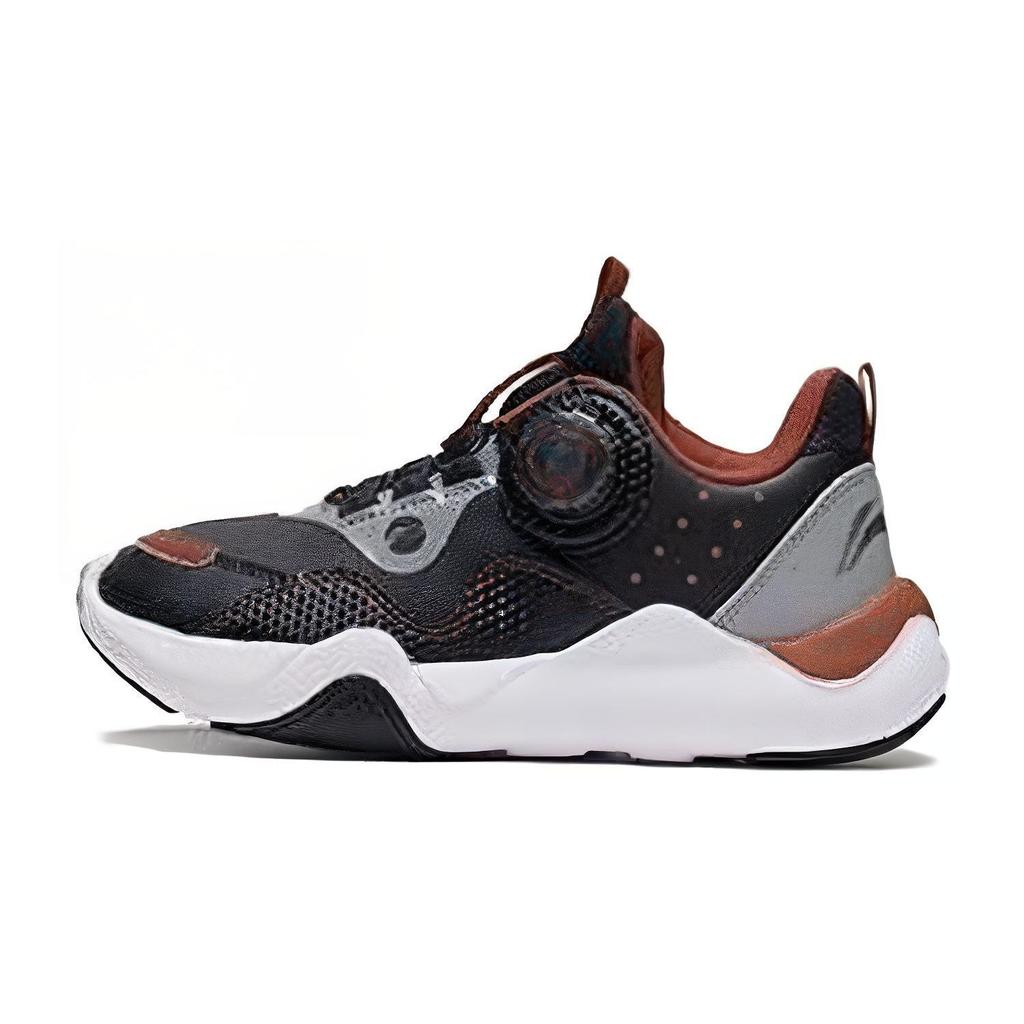 Li Ning Kids Trendy Comfortable Versatile Shock Absorbing Wear Resistant Breathable Casual Shoes Kids Casual Shoes Black Brown YKCS176-11