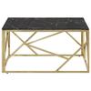VidaXL Coffee Table Golden Stainless Steel and Tempered Glass 349948
