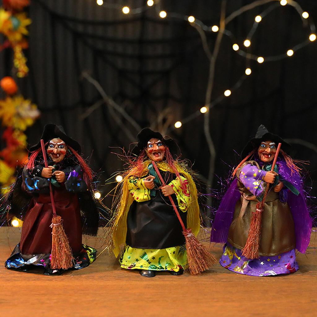 Vintage Halloween Witch Statue Plastic Durable Decor For Bar Home Party Indoor Outdoor Decoration