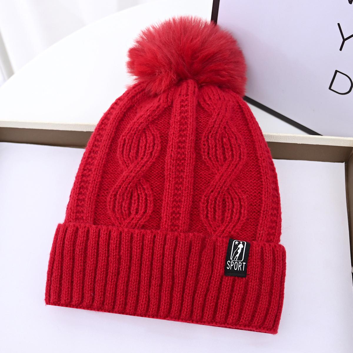 

Winter new fashion versatile women s fleece warm cover knitted wool hat outdoor cold cycling ear hat Elastic and Fleece