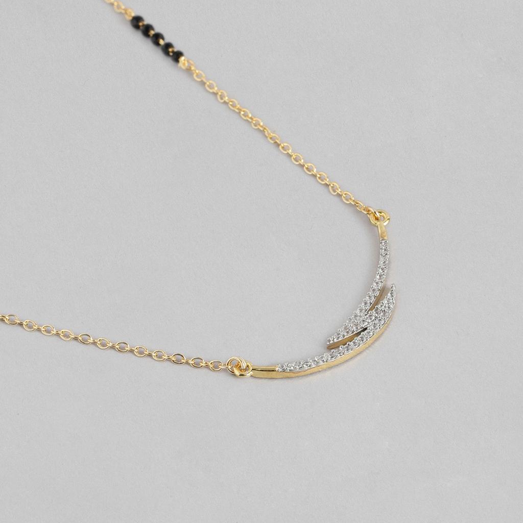 Abdesigns Diamant-Mangalsutra, vergoldetes indisches Mangalsutra, Mangalsutra der Bollywood-Schauspielerin, synthetisches, im Labor gezüchtetes Diamant-Mangalsutra
