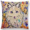 Oil Painting Animals ELK Cushion Cover Deer Lion Dogs Fox Bird Horse Sofa Throw Pillow Case