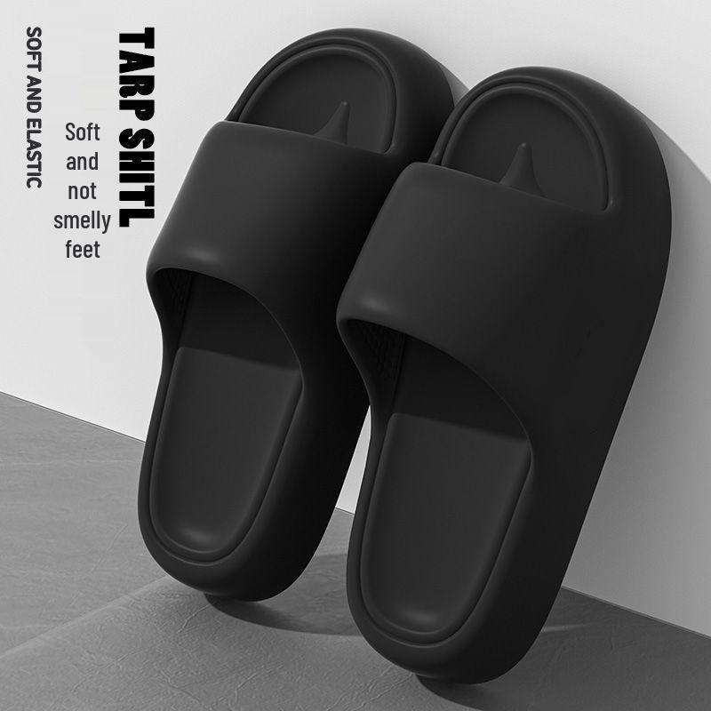 Summer 2025 Women s Thick-Soled Anti-Slip Sandals: Squishy Indoor & Outdoor Slippers for Men & Women 44-45 чёрный
