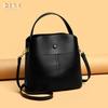 New Leather Women's Bag Simple First Layer Cowhide Hand Carry Messenger Large Capacity Commuter Bag Women