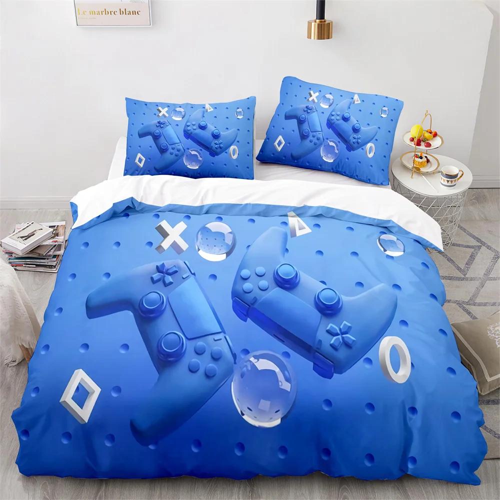 Boy's Gamepad Duvet Cover Set Single Double Size For Boys Girls Game Lover Bedding Set Polyester Comforter Cover With Pillowcase