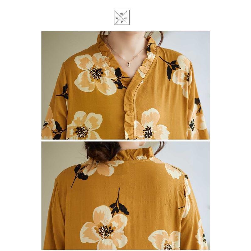 Loose Mulle Lace Long Sleeve Hem Long Dresses