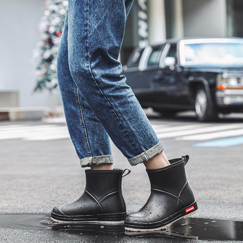 Fashion versatile couple waterproof rain shoes men and women outdoor non-slip wear-resistant water shoes fishing camping sea rubber shoes