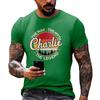 Fashionable Round Neck Short Sleeve Work Clothes Printed Tops For Mens Summer Tops