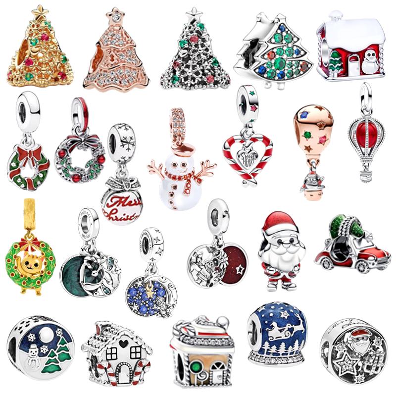Přívěsek korálek Santa Claus Vánoční stromek pro výrobu šperků DIY Unikátní kolekce vánočních dárků