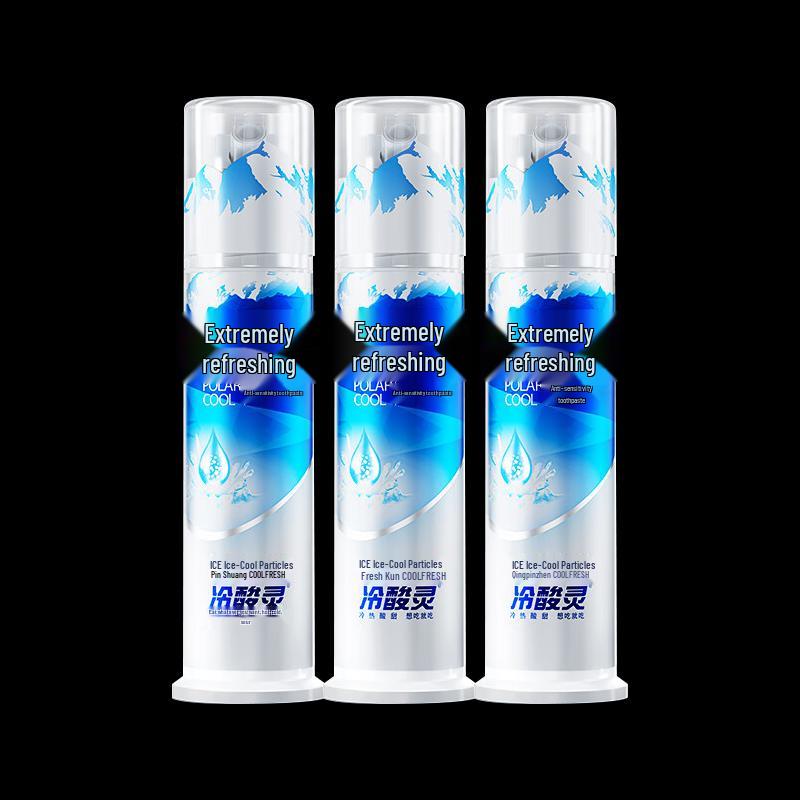 Cold Sensitive Ling Polar Fresh Pump Toothpaste, Ice Mint (3x130g)