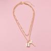 Stunning Double Layer Alloy Sweater Chain Necklace With Key Lock Pendant For Fashion Lovers