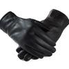 1pair Waterproof Black Thickened Gloves Solid Color Windproof Mittens PU Anti-cold Gloves  Driving