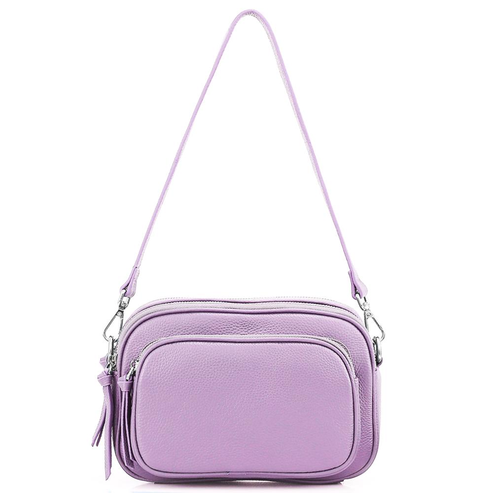 Zency Simple Casual Design Women Shoulder Bag Top Layer Cowhide Leather Handbag More Pockets Large Capacity Female Crossbody Bag