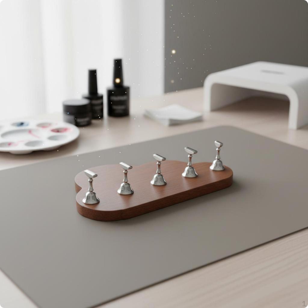 Press On Nail Stand Stable Wide Base Holder for Beginners, Training, Salon Loglace5pcs