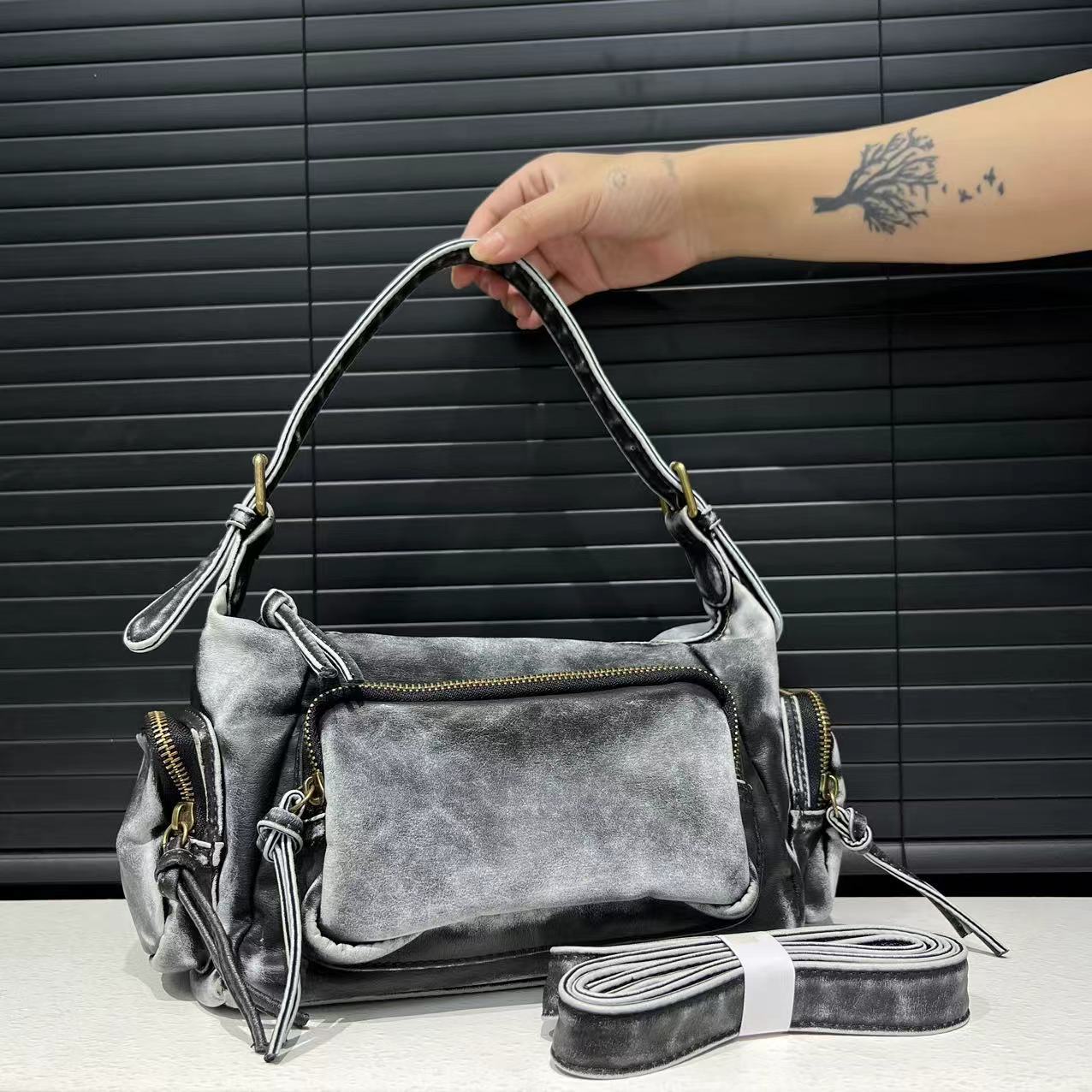 Американская Spice Girl Локомотив Сумка на плечо Унисекс Французская Сумка серый