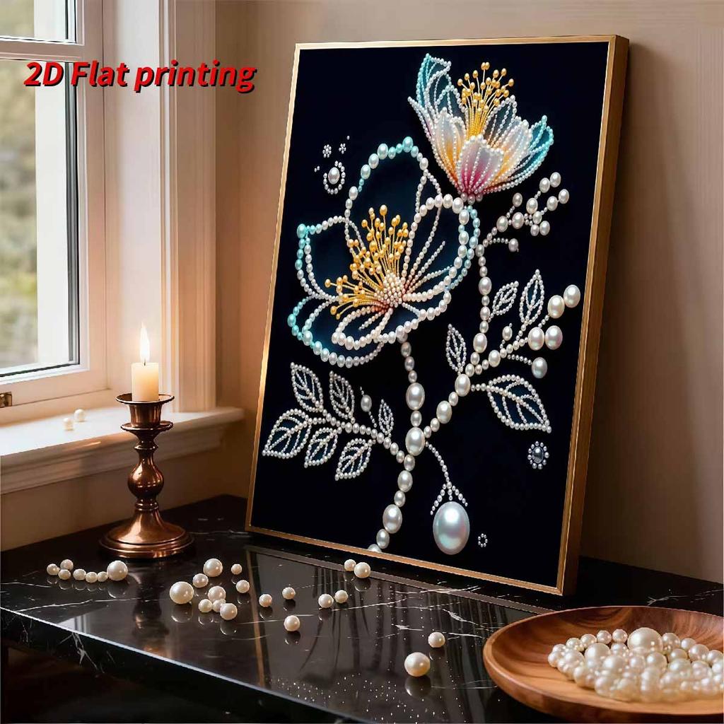DIY Flower Pearl Diamond Art Painting Kits for Adults and Beginners,fine View Sparkling Painting Craft Home Wall Decor Handmade Gift