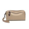 Clutch Three-zipper Genuine Leather Coin Purse Casual Mobile Phone Bag Cowhide Handbag Shoulder Bag