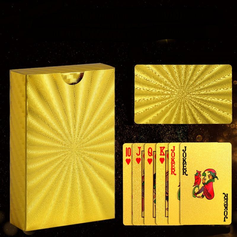 Luxury Gold Foil Playing Cards Waterproof Deck Poker Cards Durable Poker Cards for Game Party Favors Christmas Birthday Gift