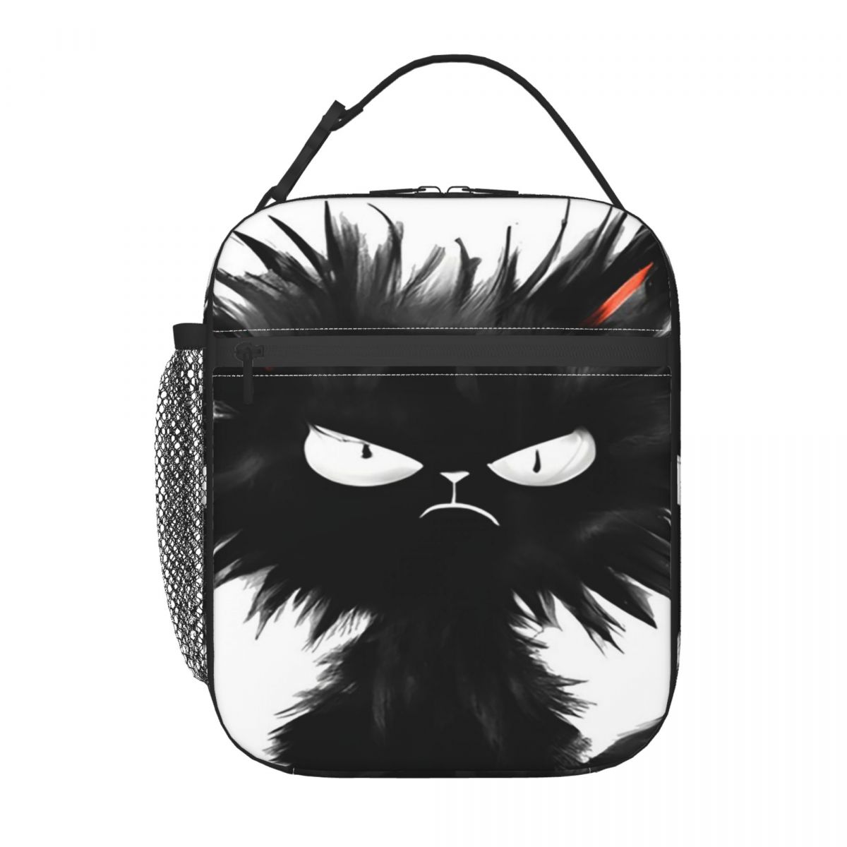 

Angry Grumpy Black Cat Cartoon Insulated Lunch Bag for Women Kids Portable Food Boxes Thermal Lunch Box Tote One Size