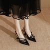 Modedesigner Schmaler Riemen mit Schnalle Spitzpumps Damen Sommer Sexy Dünne Absätze Hochzeit Bankett Kleid Mules Damenschuhe