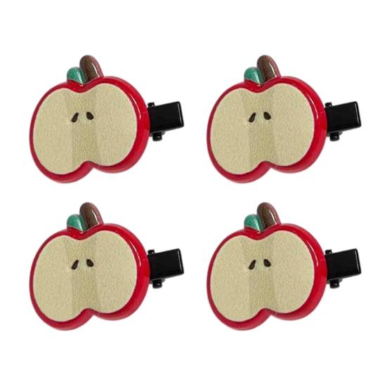 

4Pcs Girl Hairpin Red Fruit Slice Decor Hair Clips Smooth Surface Rounded Edges Lightweight Hair Pins Hair C