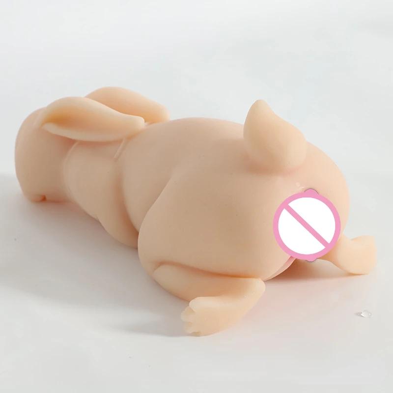 New Male Masturbation Sex Toy 0.5kg Rabbit Model Realistic Vaginal Channel Adult Male Masturbator Pussy Can Be Inserted